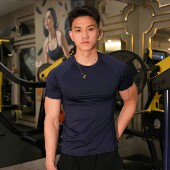 Up美式 插肩弹力速干圆领修身 短袖 Vest T恤健身训练吸汗透气半袖 男