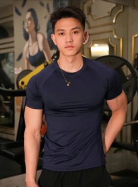 Vest Up美式插肩弹力速干圆领修身短袖T恤健身训练吸汗透气半袖男