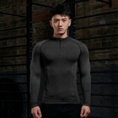 Vest 上衣 透气训练长袖 up圆领无缝半门襟新款 健身衣弹力速干长袖