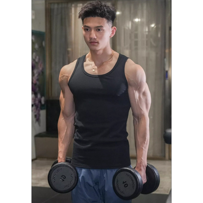 Vest Up美式修身重磅运动背心健身无袖T恤男潮流百搭弹力棉打底