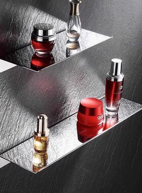 淋浴房置物架304不锈钢浴室冲凉房卫生间镜前一字隔板壁龛免打孔