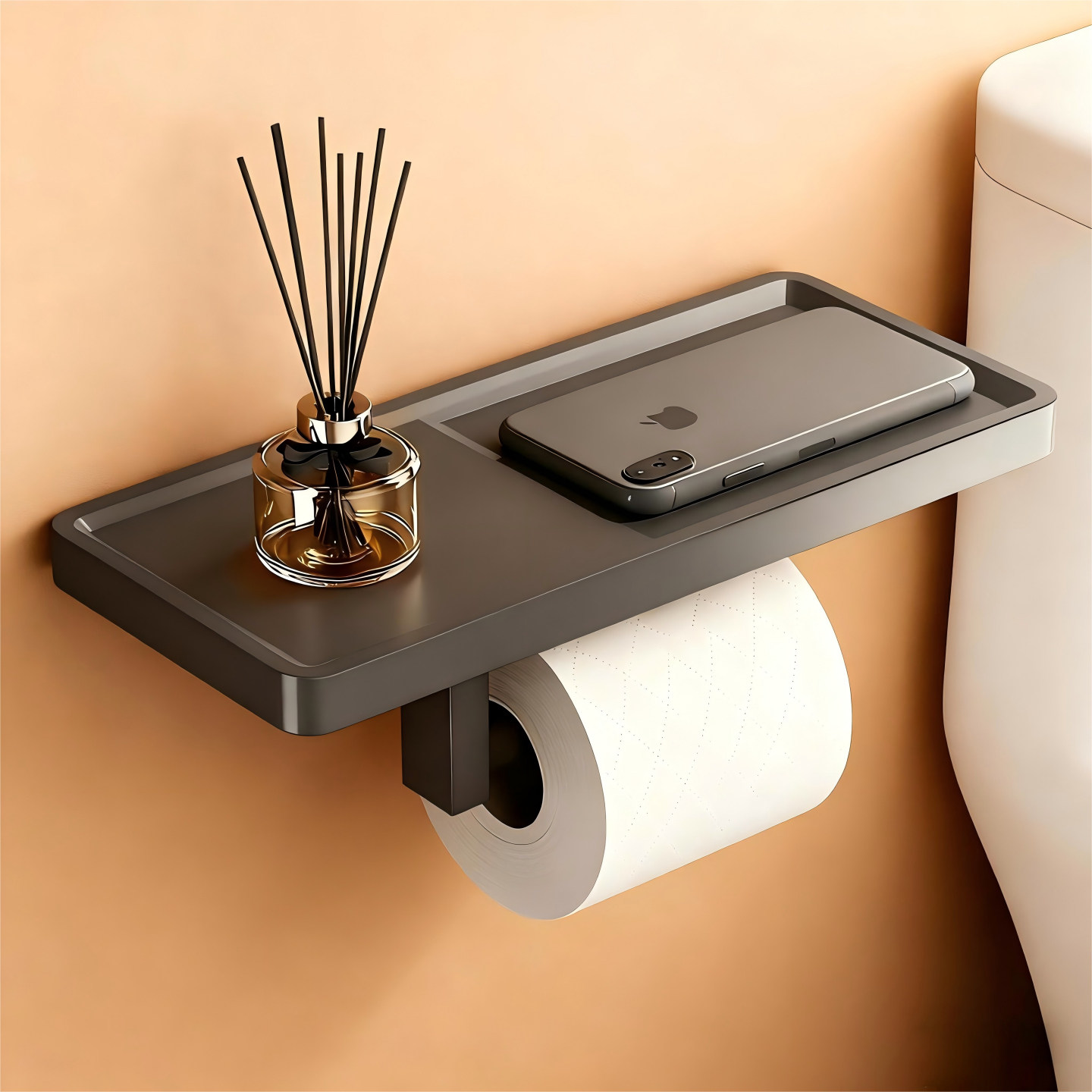 纸巾架枪灰色加厚经久耐用免打孔