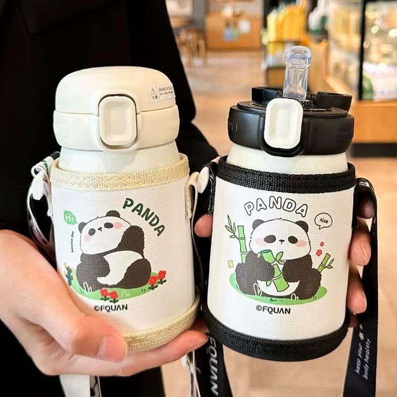 熊猫儿童高颜值316吸管保温杯