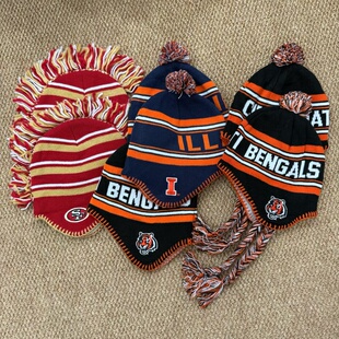 外贸出口欧美单男女童街头滑板毛线帽儿童针织帽保暖加绒护耳冷帽