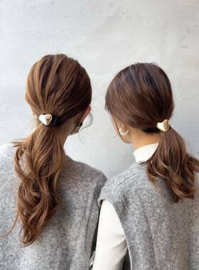 日本小众正品decollte 复古金属爱心发圈 ins风头绳高弹力发绳女