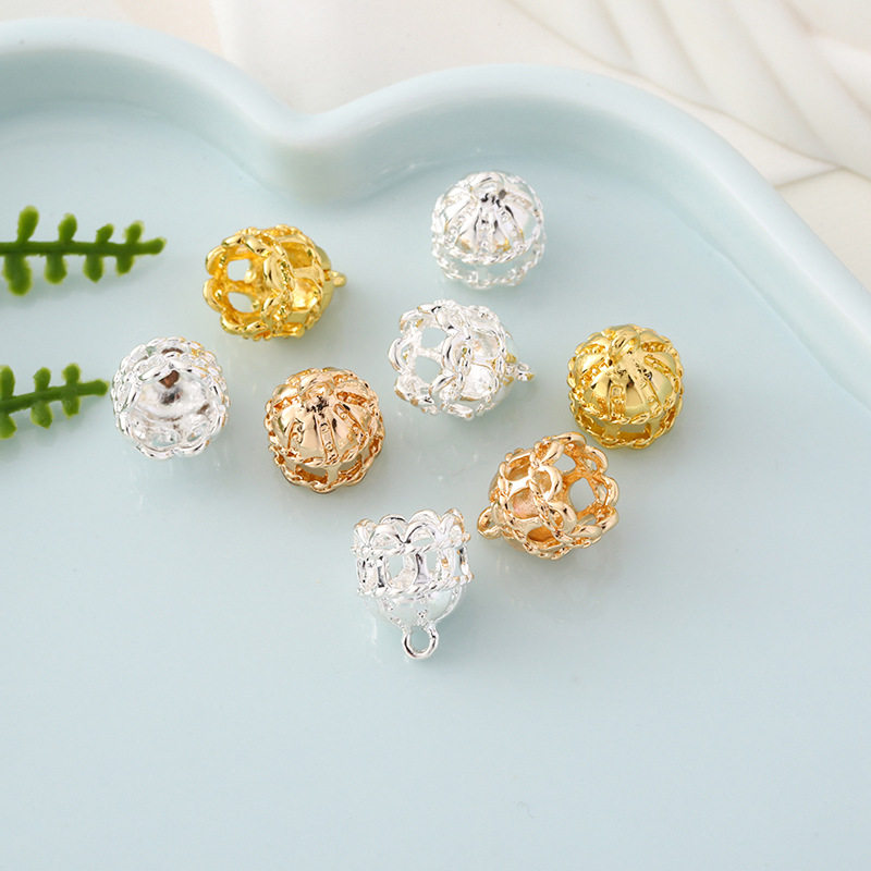 合金鸟笼保色流苏花冒diy手工古风发簪步摇材料发饰镂空吊坠挂件