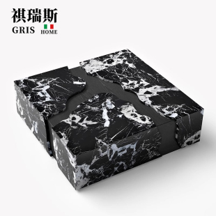 中古风大理石茶几客厅家用个性 创意时尚 设计师款 高级感2025年新款