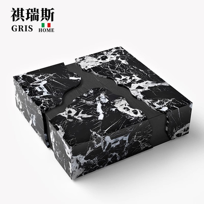 中古风大理石个性艺术设计师茶几