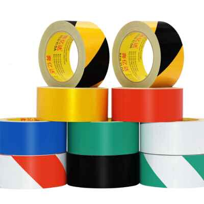 5CM宽红白黑黄反光警示地板胶带膜 安全地面墙面标识警戒线厚贴条