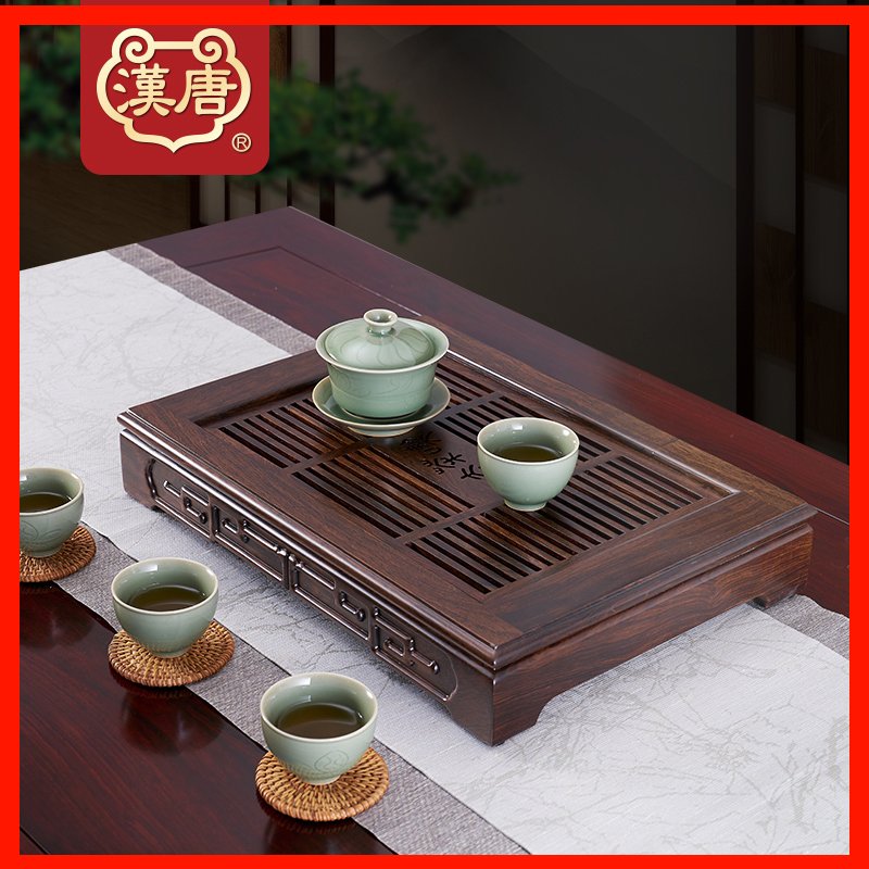 汉唐茶具茶台茶盘实木家用茶具套装小博古简约茶托盘功夫干泡台