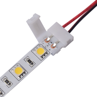 led低压灯带免焊接头卡扣连接线2835灯带120灯12V24V快速接头5050
