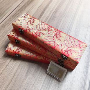 空白自己写婚书手写宣纸软卡红色海浪纹红色中国风花团锦簇瀛海纹