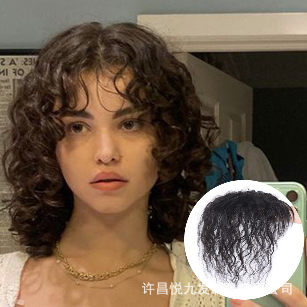 外贸现货 假发女头顶补发片 真发中老年无痕遮盖白发秃顶发缝假发