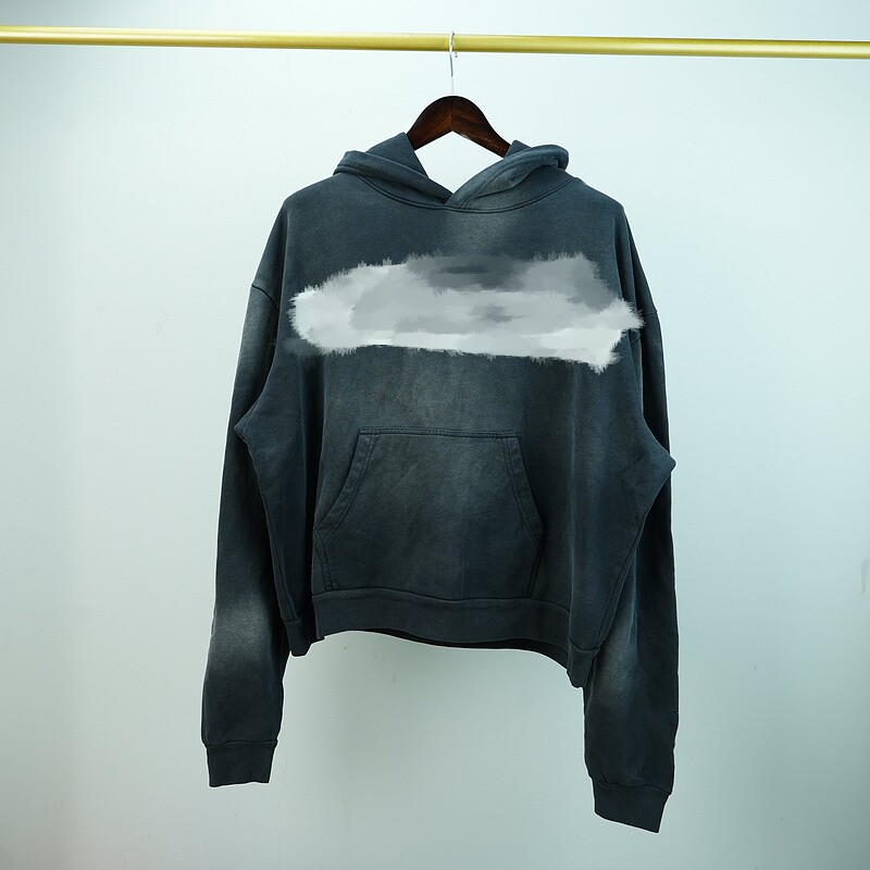 thumbnail for Washed black graffiti logo hooded sweatshirt