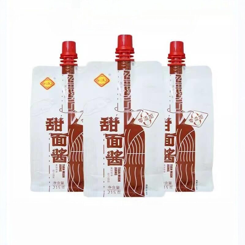 天津利民零添加甜面酱198g*5袋老北京炸酱面酱烤鸭烧烤蘸酱拌面酱