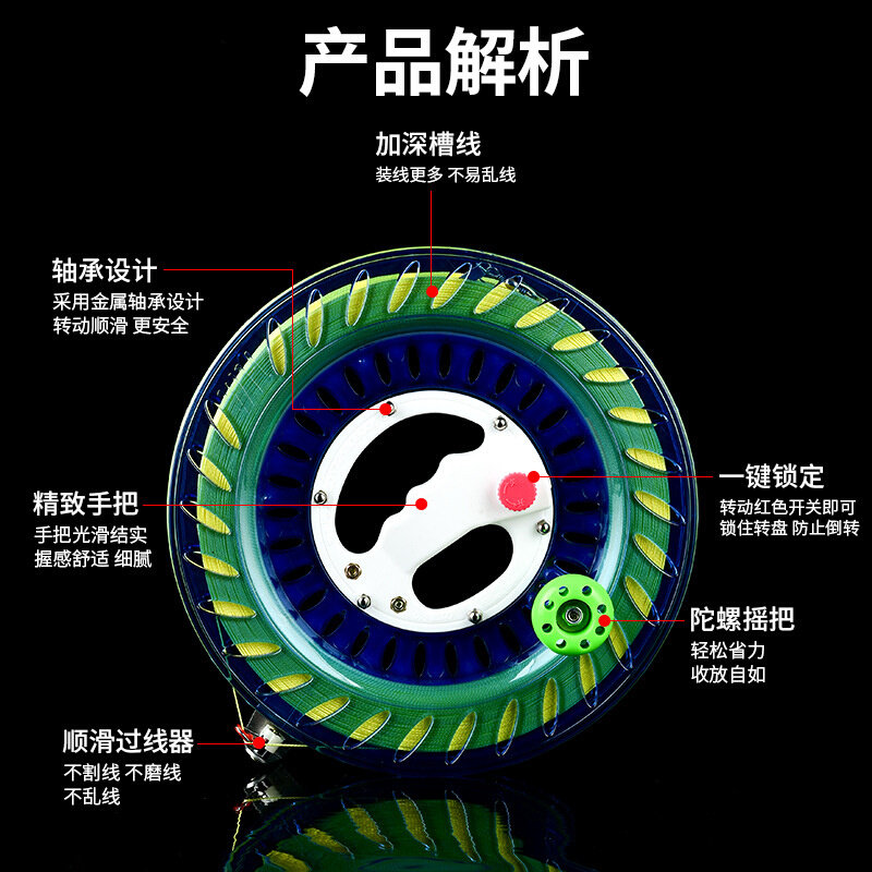 风筝线盘带线缠线器高端握轮导线手轮收线新型线轮子线轴专业轮盘
