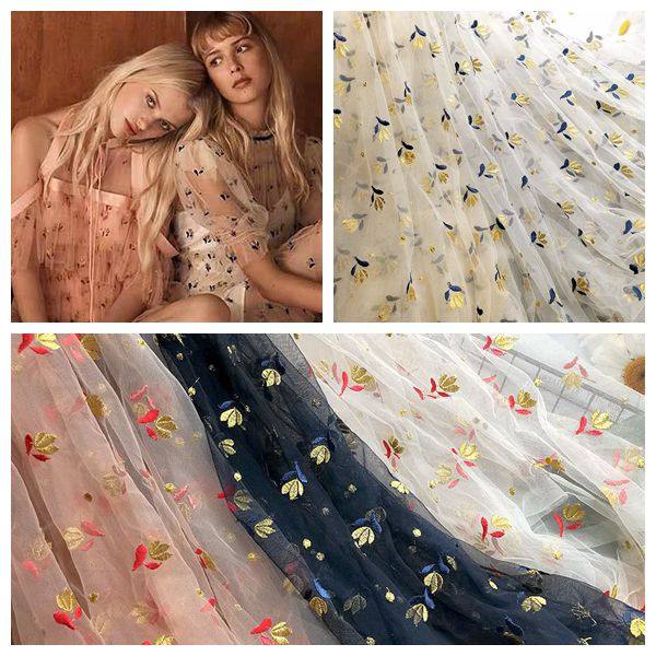 绣花版柔软网纱网绣料丝面料连衣裙服装制衣刺纱装饰布蕾宽1.5米