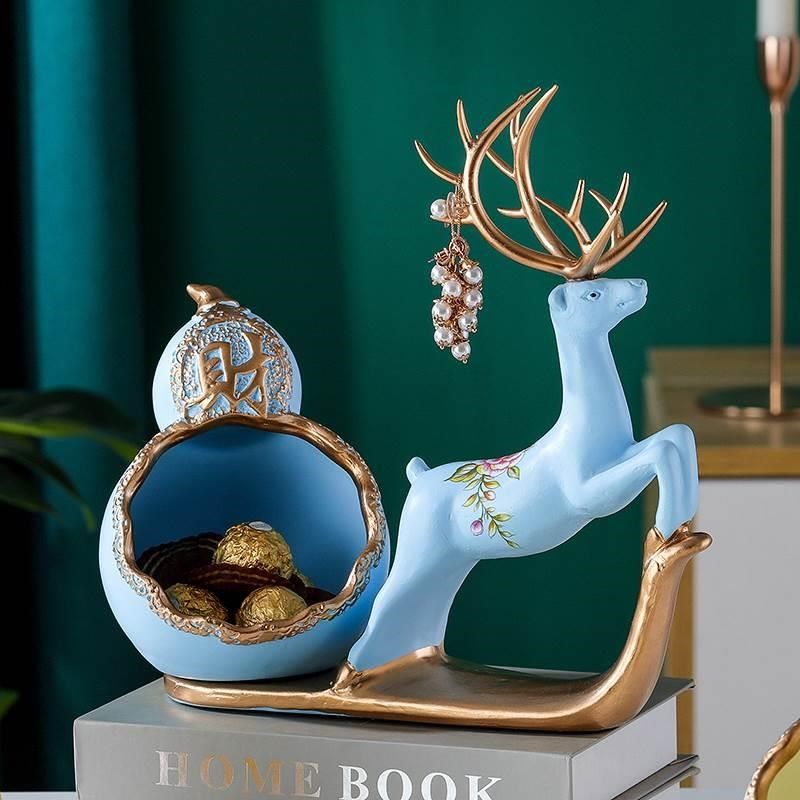 创意麋鹿放钥匙收纳摆件置物架z现代轻奢玄关鞋柜入户进门口装饰,收纳整理,钥匙收纳盒,淘宝优惠券,粉丝福利购,淘宝优惠卷