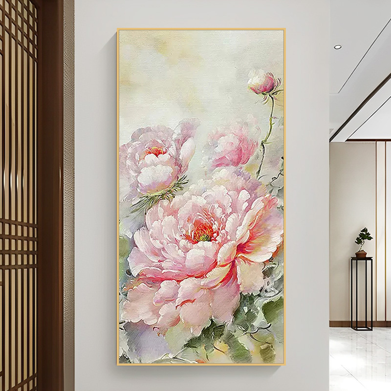 花卉/牡丹diy数字油画手工填充填色油彩画手绘涂U色客厅玄关装饰图片
