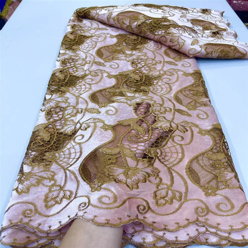 非洲绒布激光刺绣蕾丝花边绣花布料礼服时装连衣裙绣花面料
