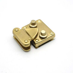 尖头包锁邮差包五金配件锁扣子活页按钮锁高档纯黄铜女包锁箭锁