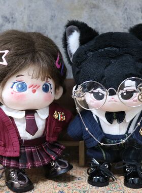 棉花娃娃娃衣情侣针织秋冬外套学院主义英H伦制服公仔玩偶衣服20c