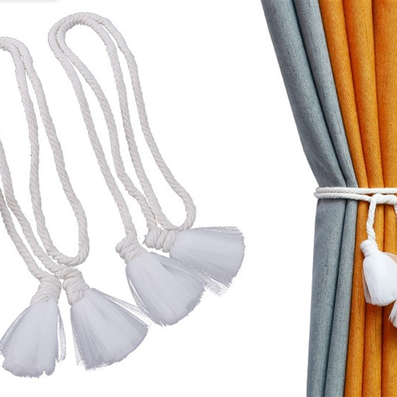 新款窗帘扎带可调节纱帘束带扣环创意可爱L捆绑系带花朵挂件装饰