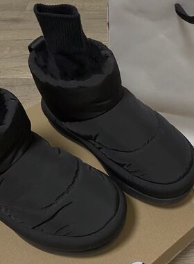 精致又保暖冬季厚底增高加y绒棉靴羽绒面包短靴防滑防水雪地靴女