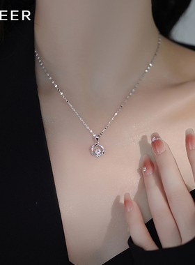 999纯银莫比乌斯项链女轻奢小众2023新款高级感锁骨链情人节礼物