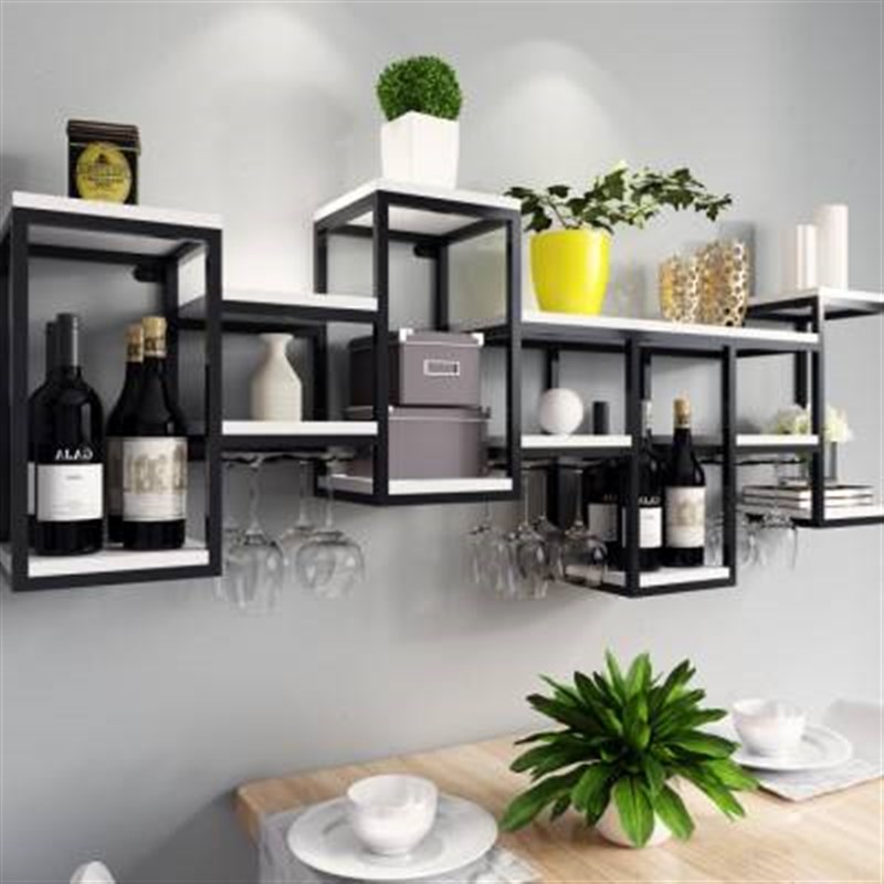 餐厅置物架墙上壁挂式背景饭店现代酒架J简易酒柜装饰红酒轻奢架