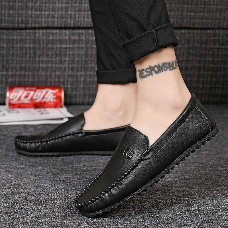 男鞋夏季豆豆鞋男韩版潮流时尚驾车鞋懒人一脚蹬套脚英伦休闲皮鞋,流行男鞋,乐福鞋（豆豆鞋）,淘宝优惠券,粉丝福利购,淘宝优惠卷
