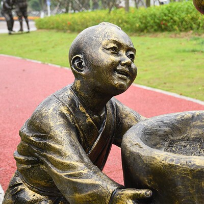 玻璃钢仿铜人物雕塑农耕主题文化古代民俗雕塑打糍粑推石磨磨豆浆