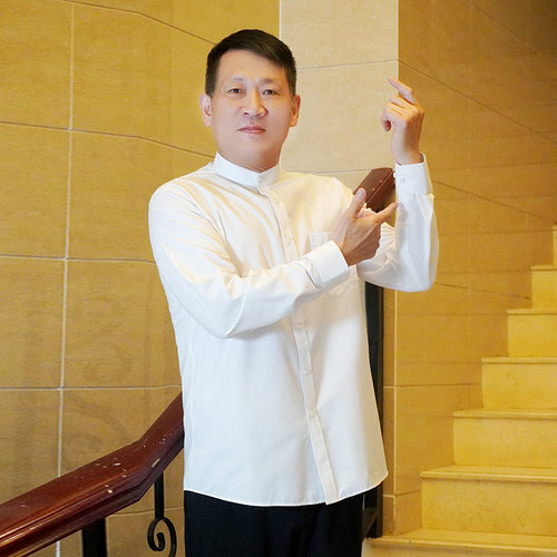 中国风男士衬衫h中老年爸爸装婚礼商务休闲白色春秋季立领长袖衬
