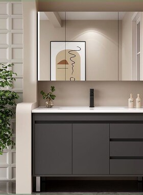 加工落地式c浴室柜83/93公分103/113cm陶瓷一体盆洗脸洗手台73厘