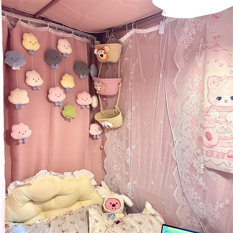 云朵挂帘宿舍床上挂饰p装饰床帘装饰挂件女上床下桌可爱改造小物