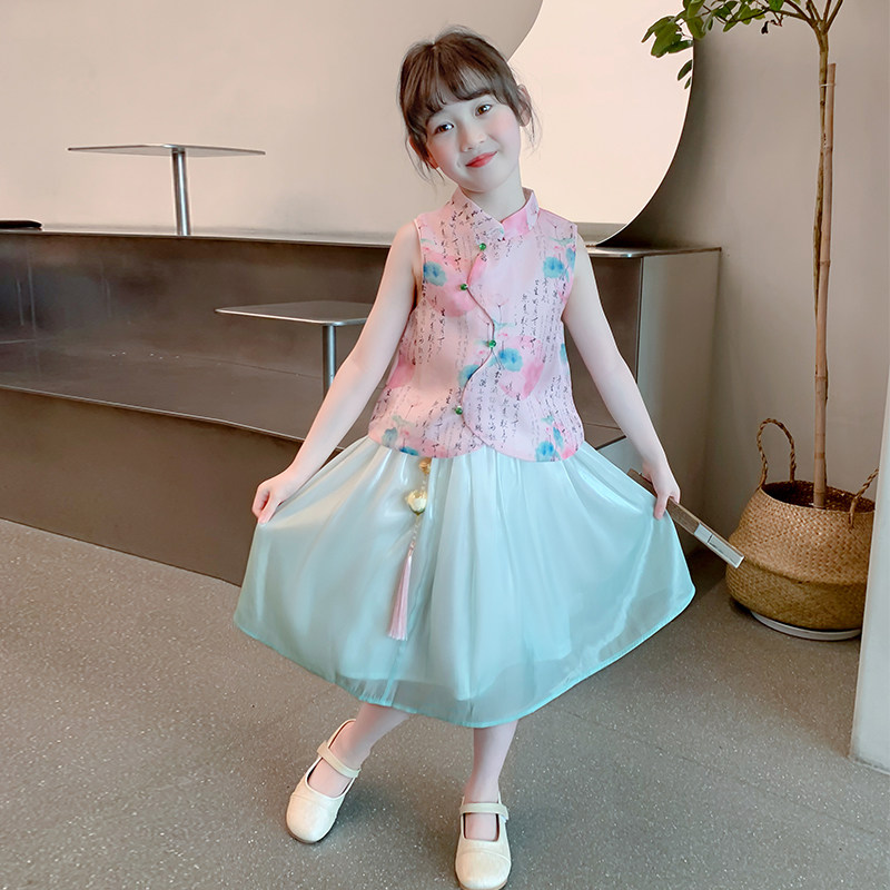 女童汉服夏季2025新款儿童夏装新中式国风两件套夏款女孩洋气套装,童装/婴儿装/亲子装,汉服,淘宝优惠券,粉丝福利购,淘宝优惠卷