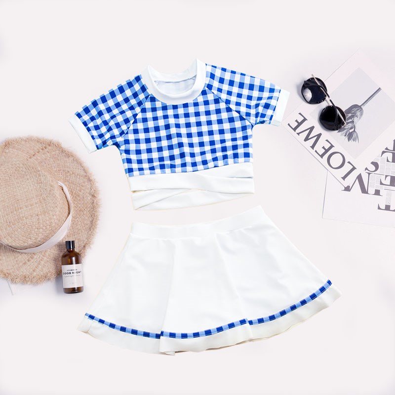 女童分体新款韩国时尚泳装中小童6-12I岁温泉儿童游泳衣女宝宝泳