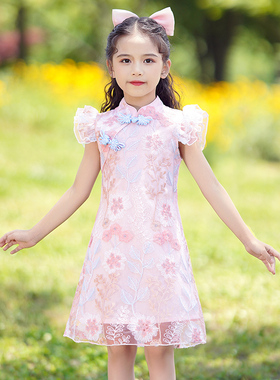 女童旗袍连衣裙2023新款夏装儿童国风夏季小女孩公主裙童装女裙子