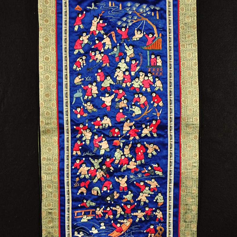 婚庆特色礼品手工绣品老绣片京绣手工刺绣装饰画百子图寿福字衣料