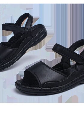 凉鞋女黑色软底工厂男劳保夏季透气G防尘无尘工作鞋防臭轻便34