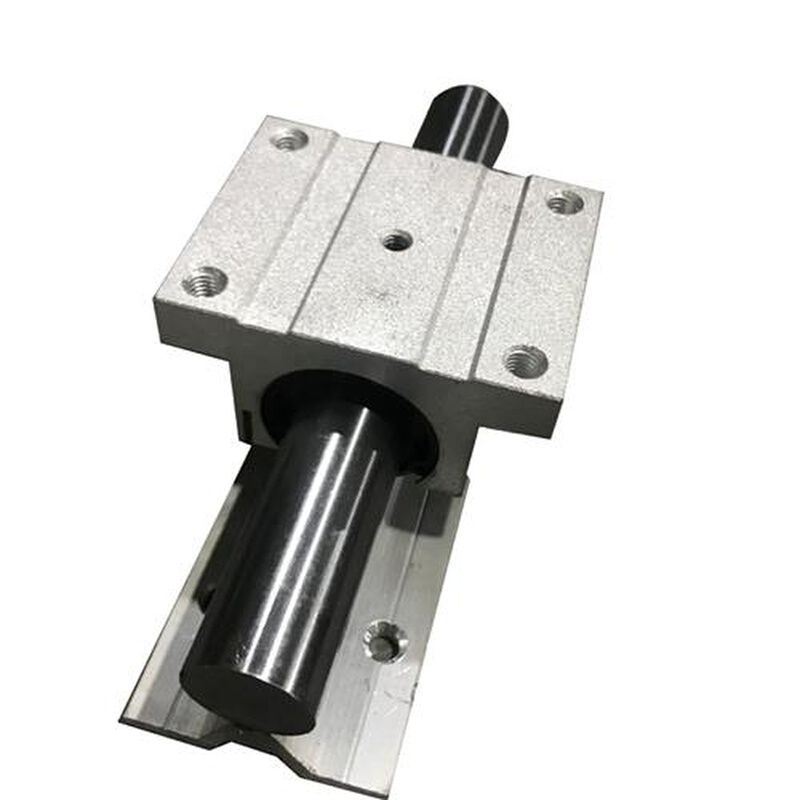 光轴导轨铝托圆柱直线滑轨支撑座SBR导轨x 圆轨道木工推台锯导轨