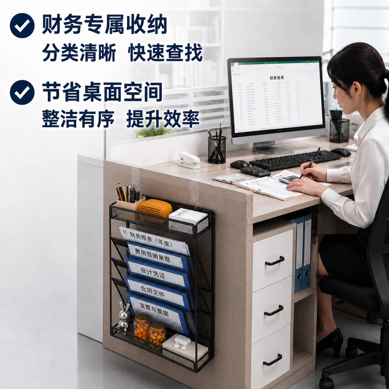 梵系壁挂式金属文件架告别杂乱图片