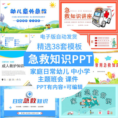 教师幼儿园中小学家庭日常急救知识ppt常识宣传班会培训课件素材