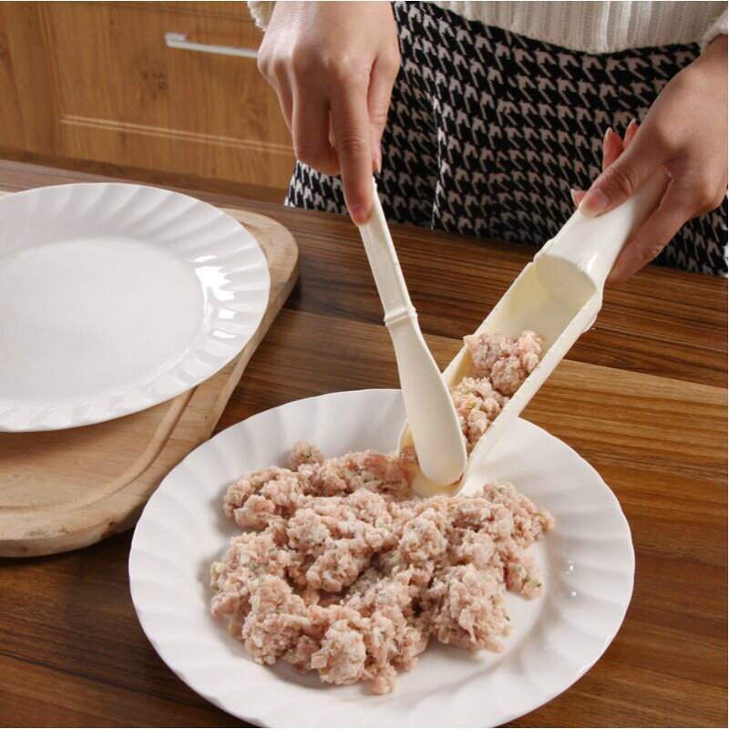 厨房肉丸制作器两件套带铲汆丸器鱼滑虾滑模具素丸子可定