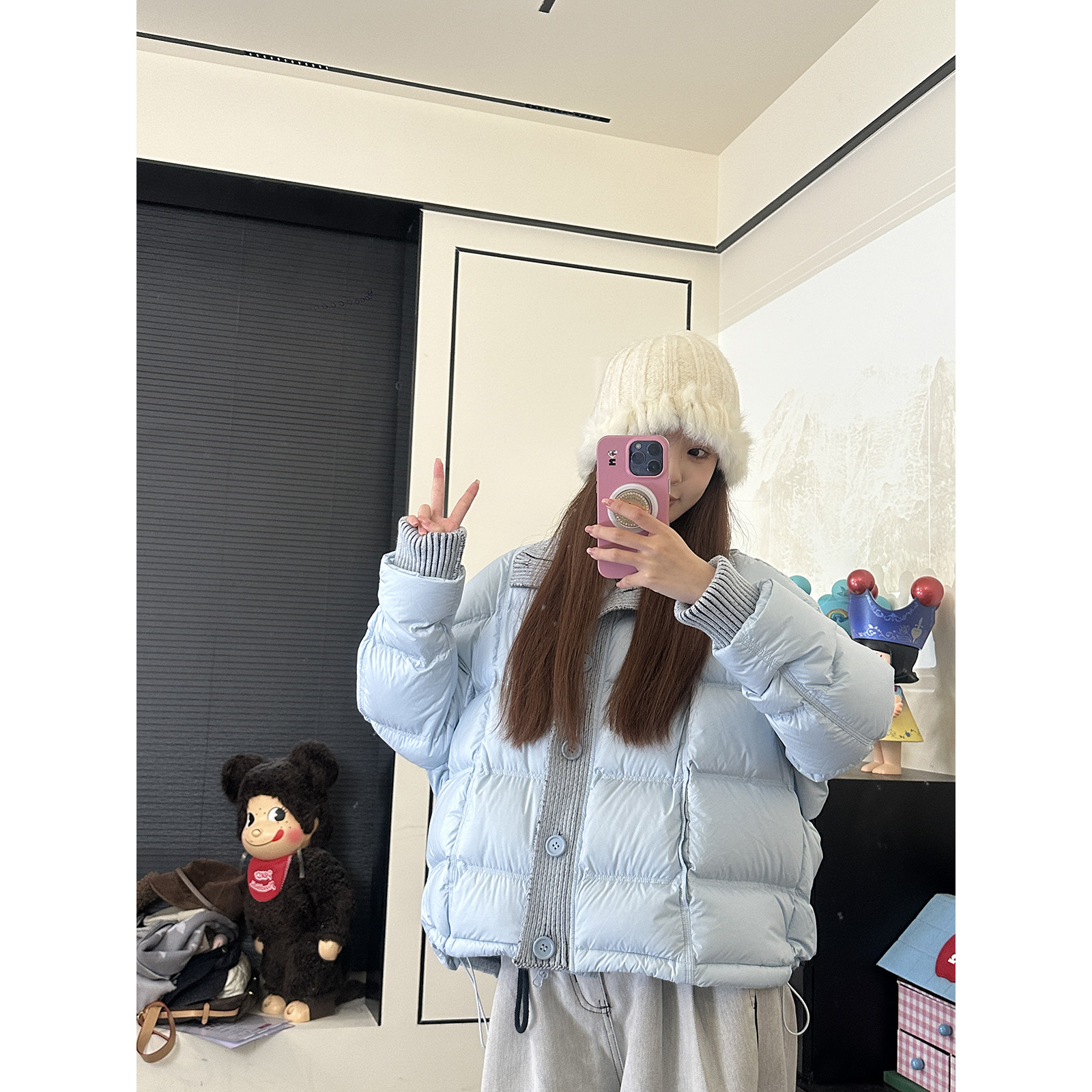 CHACHA【雪中漫步】休闲时尚百搭90白鹅绒羽绒服