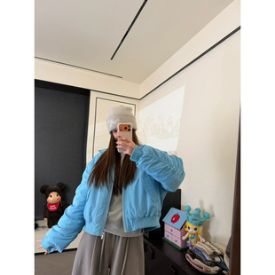 CHACHA【蓝调夜曲】休闲时尚百搭棉服外套