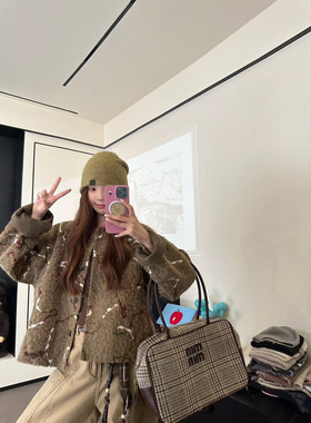 CHACHA【藤曼】休闲时尚百搭撞色提花外套