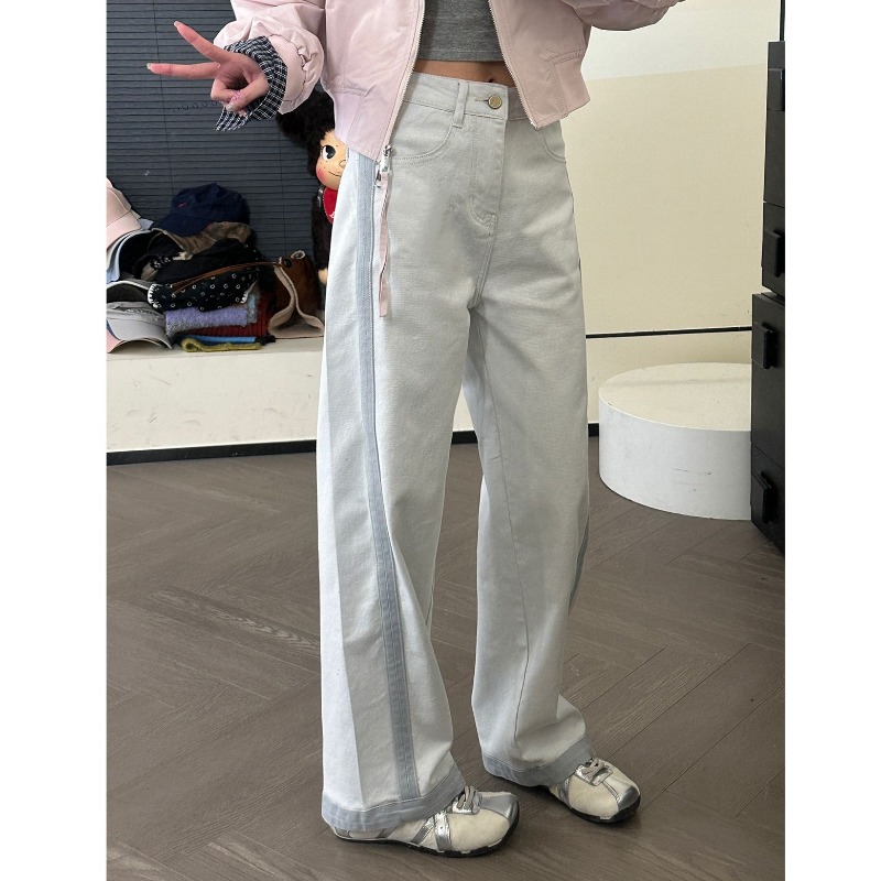 CHACHA【法棍裤】2025新款长裤休闲设计感牛仔法棍裤女