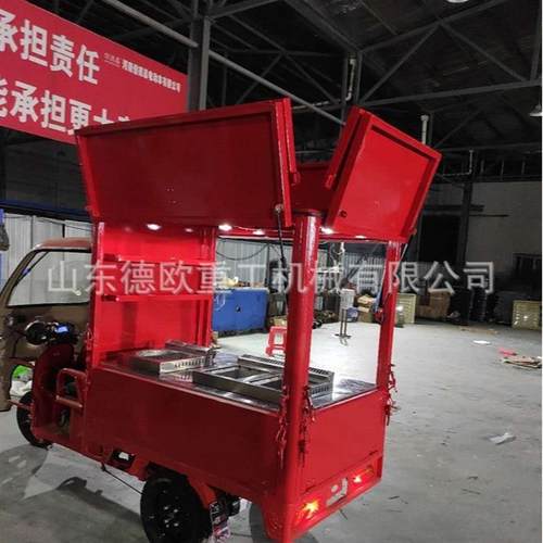 小区景点移动式小吃摆摊设备 双开门式可拆卸摆摊车 夜市摆摊车