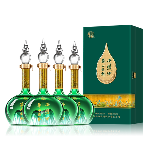 正品保证●华山论剑西凤酒52度艺术版绵柔凤香纯粮白酒500mL*4